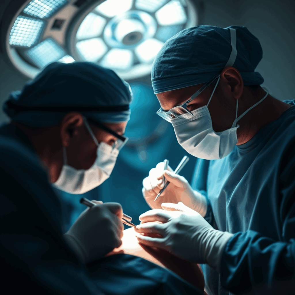 cirurgião plástico reparadora e estética operando cirurgias reconstrutivas